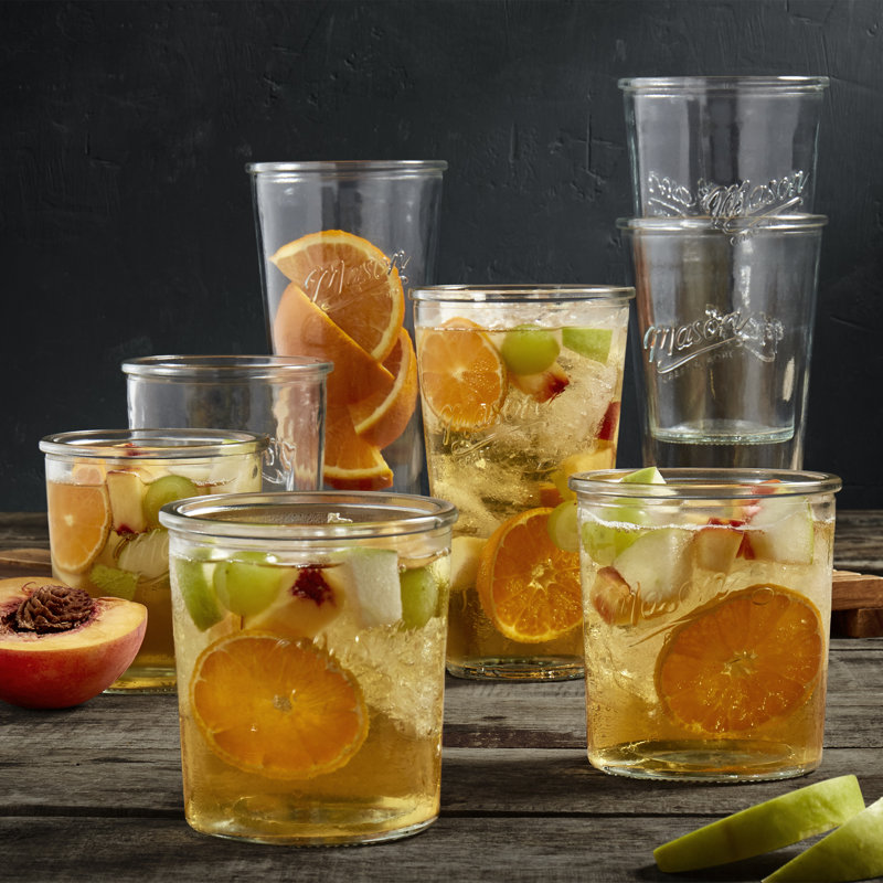 Mason Craft Clear Glass Tall and Short Tumbler Set, 8-Piece