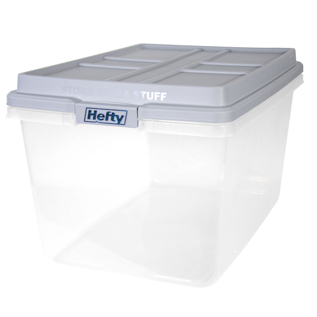 Hefty Hi-Rise Stackable Plastic Storage Container w/Lid, 6 Pack (Set of 6) Hefty 