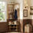Space-Saving Corner Freestanding Hall Tree Coat Rack, Spacious Storage Shelves & Removable Durable Hooks, Anti-Tip Design Fits Entryway-1262767577