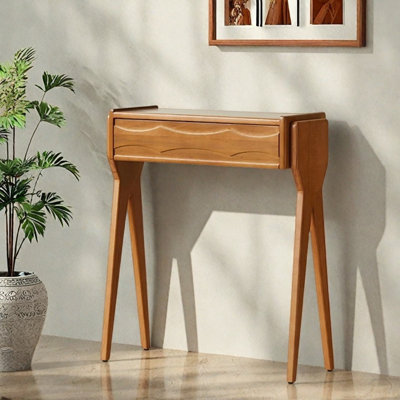 Nordic Retro Solid Wood Entryway Cabinet