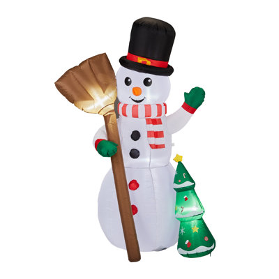 6.2FT Lighted Snowman Holding Groom Christmas Inflatable Decoration