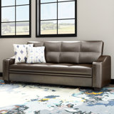 Apus 43'' Faux Leather Convertible Sofa