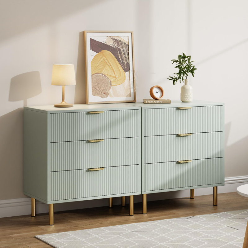71.1cm W 3 - Drawer Chest of Drawers, Green