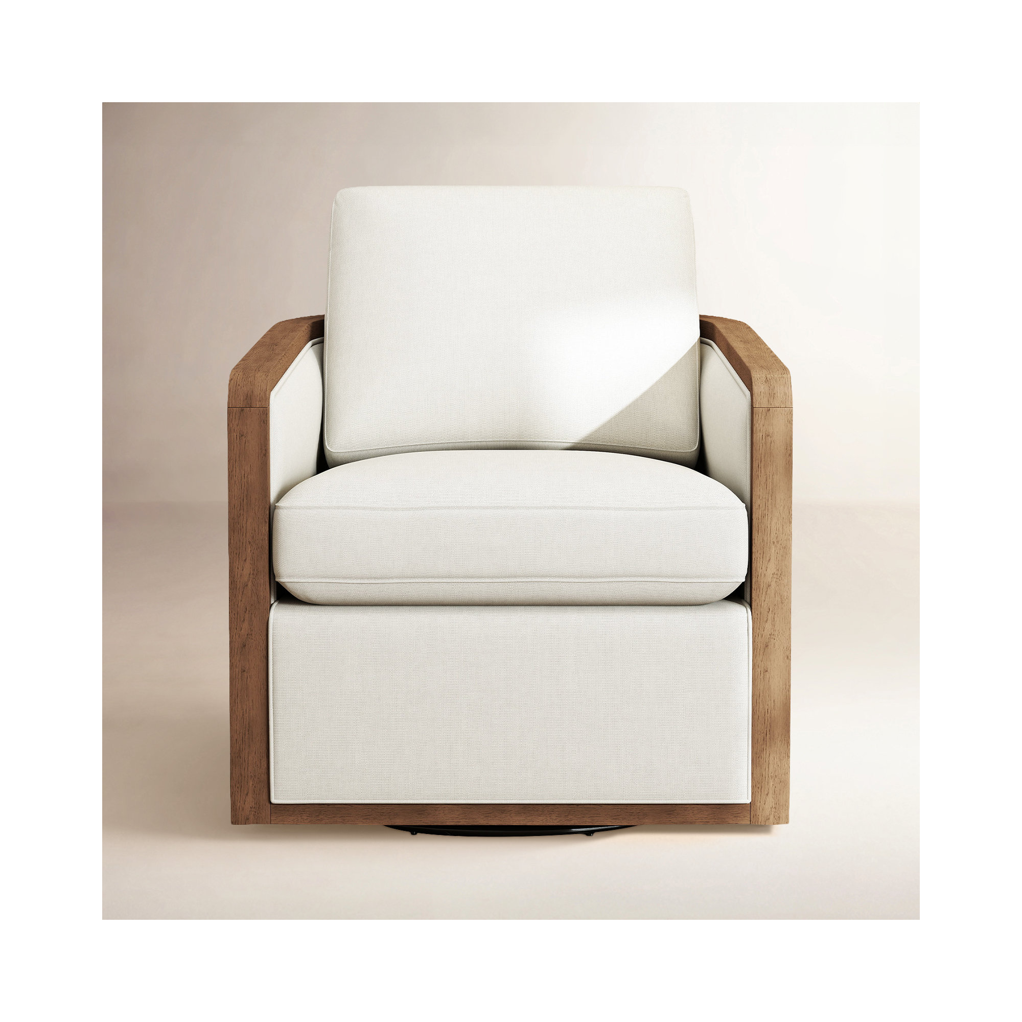  Clarisse Upholstered Swivel Chair, White