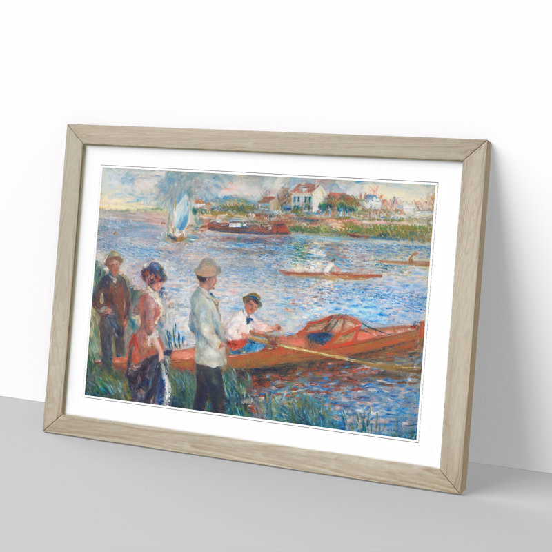 Oarsmen at Chatou by Pierre-Auguste Renoir - Framed Print, 36cm H x 48cm W x 2cm D, Oak Framed