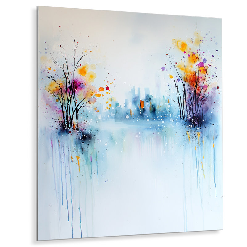 Urban Flux Of Abstract New York At Night I - Modern Metal Wall Decor, Modern Metal Print, 44" H x 34" W x 0.84" D