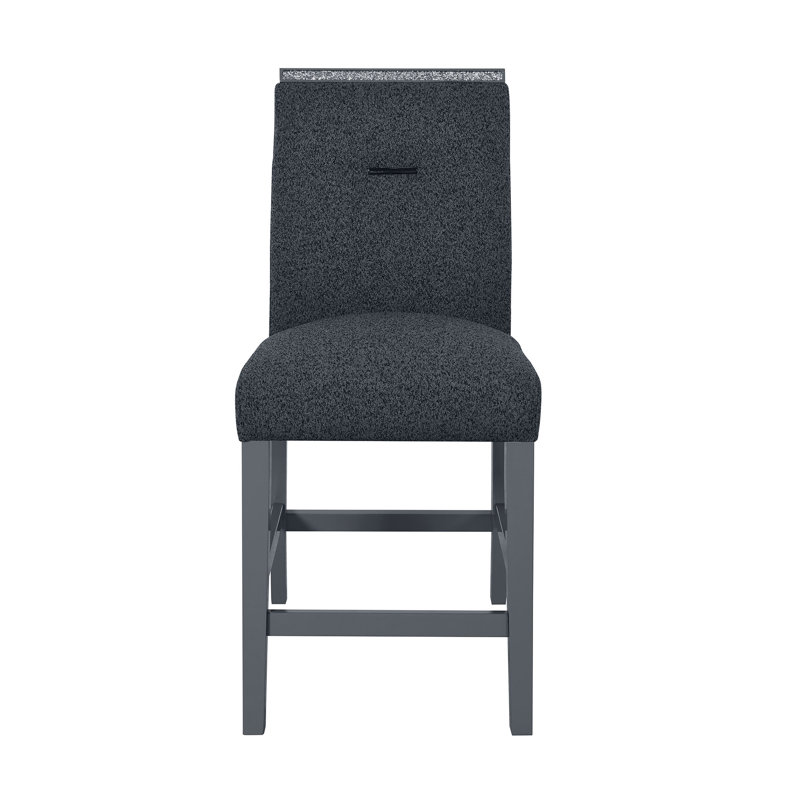 TABOURETS DE BAR ARIYA GRIS FONCÉ 2PK, Noir, Dark Grey