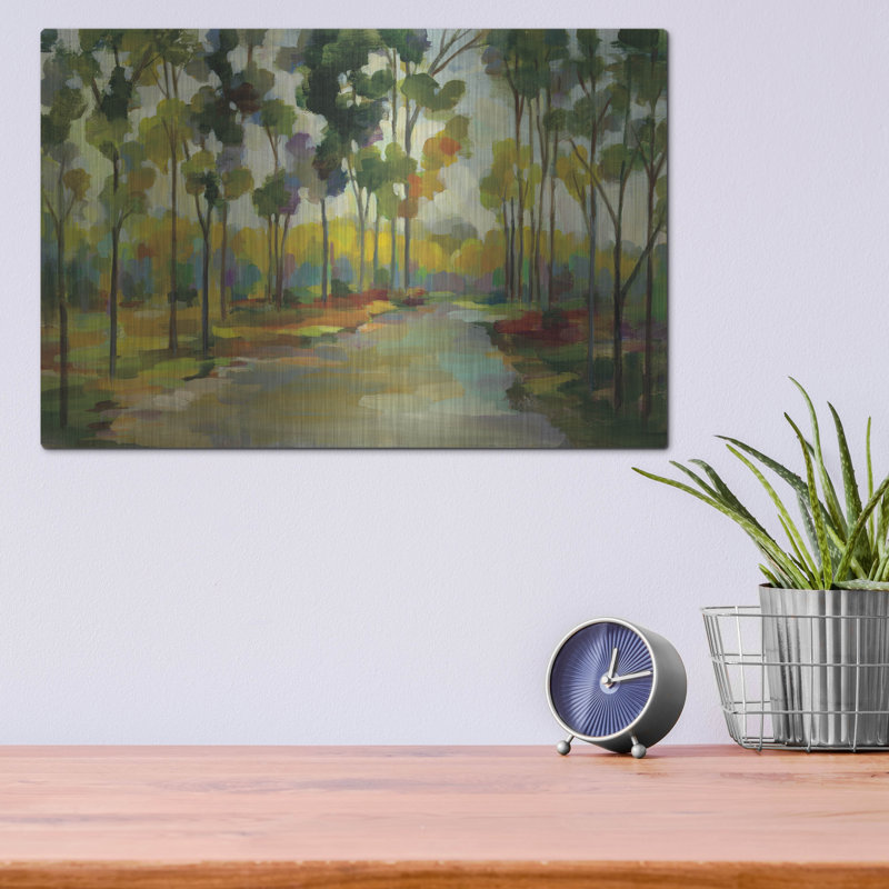 Art luxueux en métal «Path In The Forest» par Silvia Vass «Path In The Forest» par Silvia Vassileva, H 12 po x l 16 po