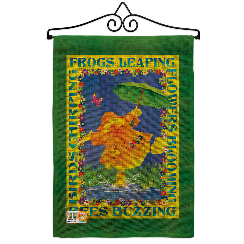 En toile jute à 2 côtés 19 x 13 po spring duckling drapeau de jardin