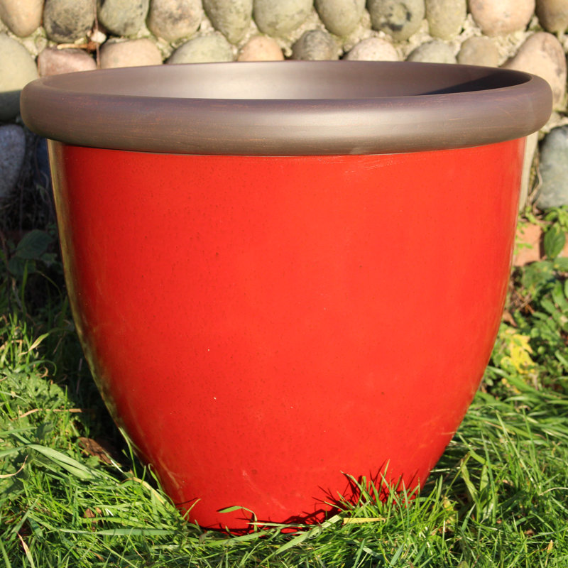 Campuzano Pot Planter, 35cm H x 40cm W x 40cm D, Post Box Red