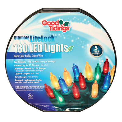 Ensemble de 180 lumières DEL incandescentes Good Tidings Ultimate LiteLock