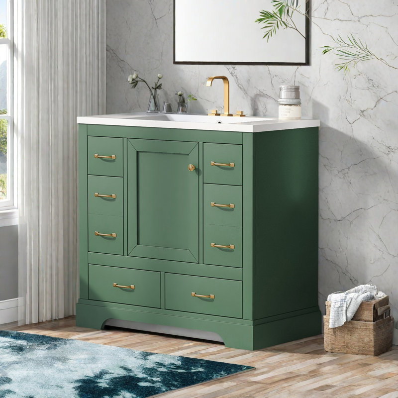 Meuble-lavabo 36 po avec lavabo 36 po, six tiroirs