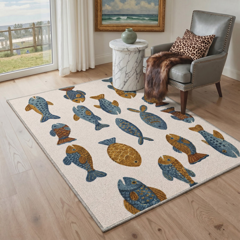 Tapis de couloir ivoire / bleu lavable à la machine avec envers antidérapant, Tapis de couloir 2 pi x 6 pi