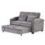 Canapé-lit convertible en chenille de 61,6 po avec dossier ajustable, 2 coussins, porte-gobelets, ports USB pour le salon et un appartement-837818651