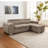 Huratio 102.7'' L-Shaped Reversible Sectional Sleeper Sofa 2 in 1 Convertible Sectional Sofa with Pull Out Bed, Storage Chaise And 2 Stools-1933506295