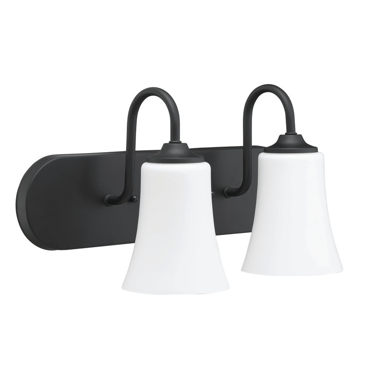 Hisako 2 - Light Dimmable Vanity Light, White Frosted, Flat Black