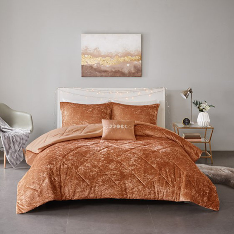 Ensemble d'édredon avec coussin décoratif, Édredon pour lit simple + 2 pièces supplémentai, Champagne