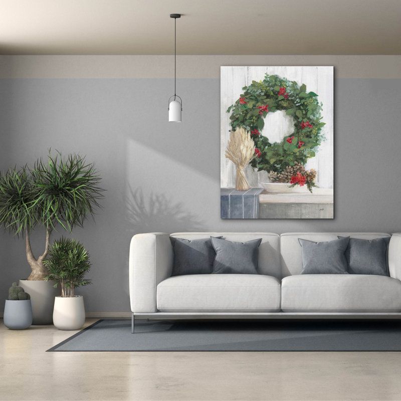 Art mural sur toile Trinx «Natural Christmas 2 Blue» par Julia Purinton, H 54 po x l 40 po x P 1,5 po