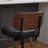 Set of 2 Mid Century Modern Swivel Bar Stools,  Upholstered Faux Leather Counter Height Barstools with Walnut Back & Bentwood Legs for Kitchen Island-247220270