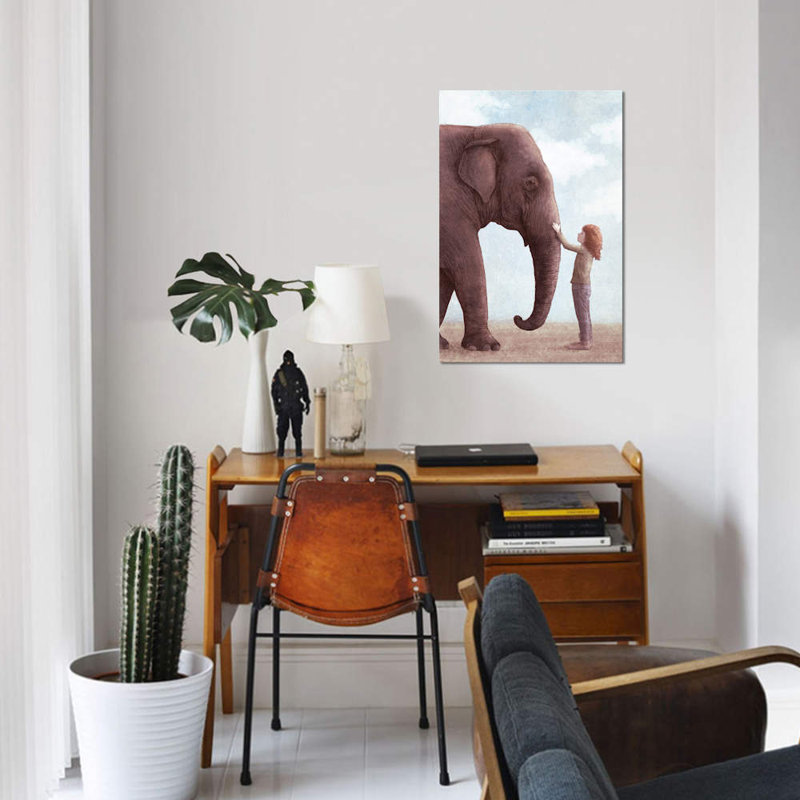« one incroyable éléphant ii », impression sur toile tendue, H 18 po x l 12 po x P 1,5 po, Pas de tapis, Toile tendue