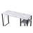 Antique White & Black Desk With 2 Tier Shelf And Solid Metal Open Base Stable-212617419