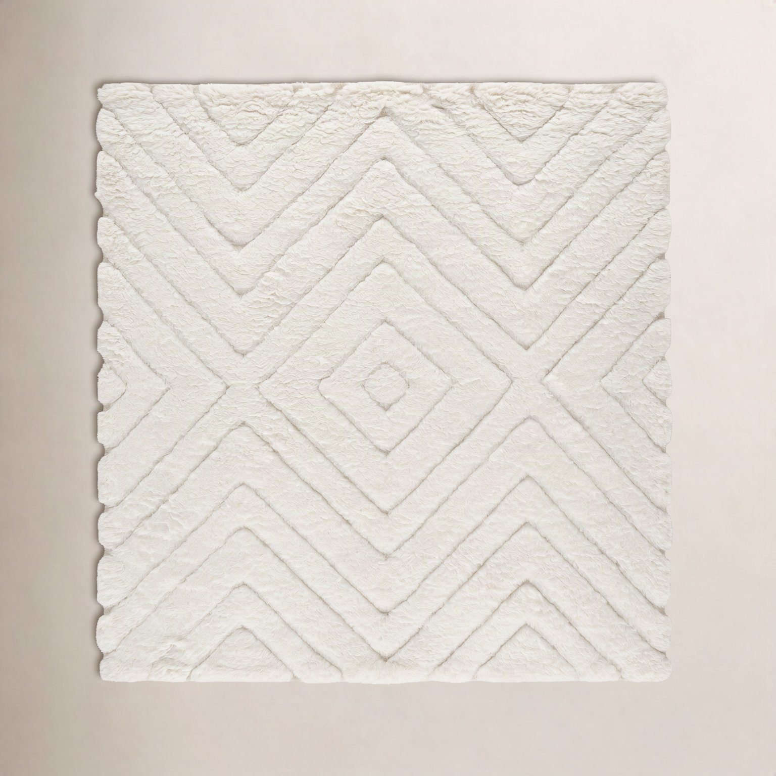 Dabria Hand-Woven Chevron Wool Rug, Square 7'