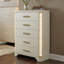 Commode beige à 5 tiroirs Devien