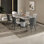 Brown Luxury Marble Rectangular Dining Table Sets