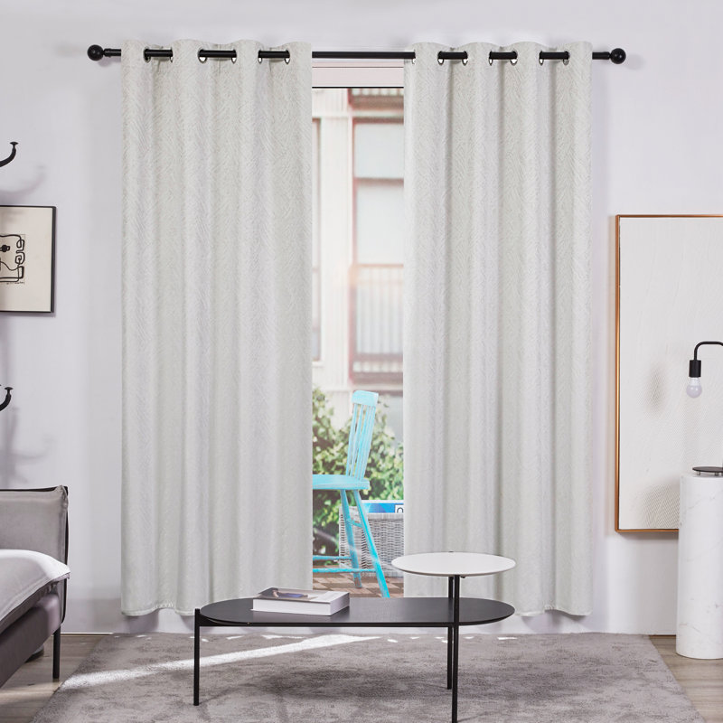 Boast Blackout Curtain Pair, 52'' W x 84'' L, Cream