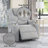 Light Gray Chenille Recliner W/Power Lift & Massage