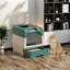 Plastic Enclosed Litter Box with Built-in Scoop and with Top Entry Door