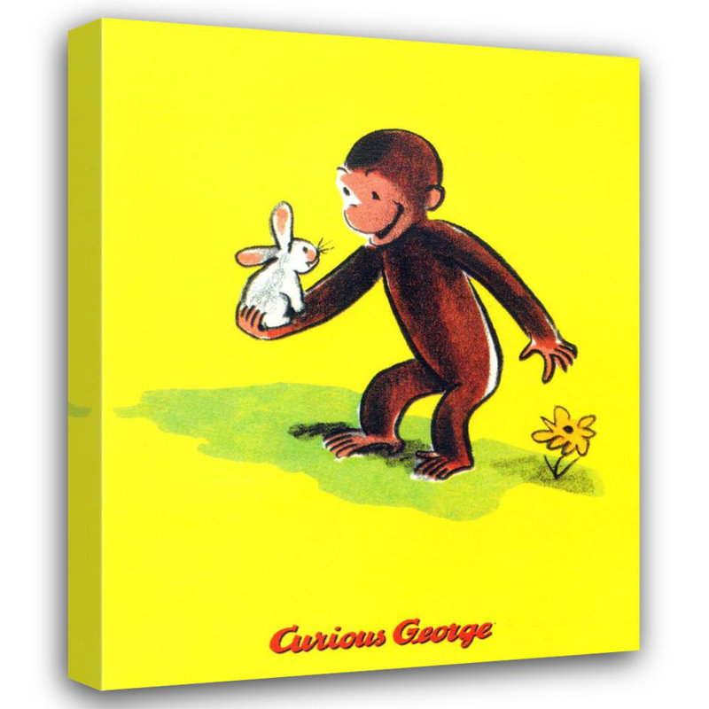 Curious George Holds a Bunny, 24" H x 19" W