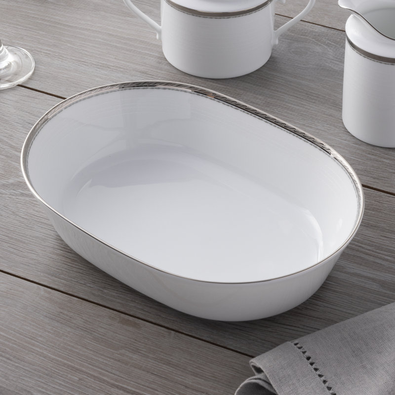  Noritake Whiteridge Platinum Vegetable Bowl