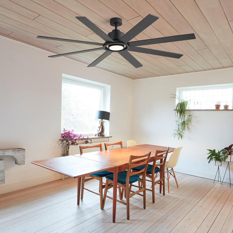 Ventilateur de plafond de 183 cm (72 po) avec éclairage DEL 3CCT à intensité variable et télécommande, moteur CC réversible à 6 vitesses