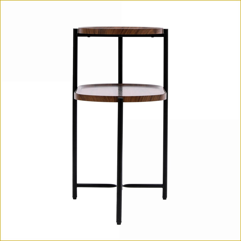 Table basse en bois manufacturé à 2 niveaux pour un espace restreint, facile à assembler