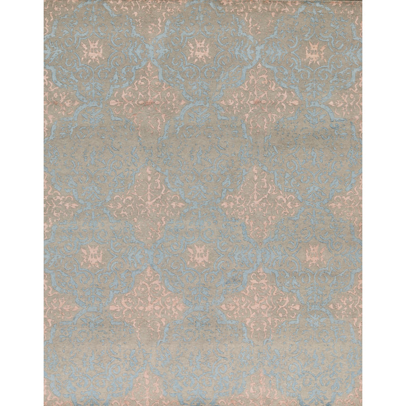 Ikat Area Rug in Gray/Light Blue/Beige
