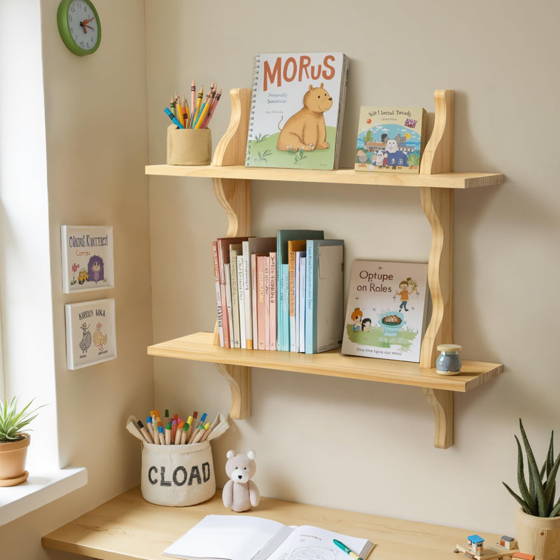 60cm W Manufactured Wood Wall Mounted Shelving Unit
