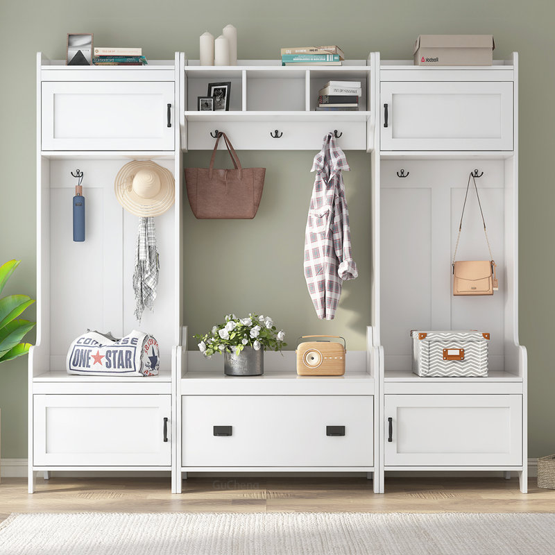 Versatile 4-in-1 Hallway Organizer with Multiple Storage Options and Stylish Design