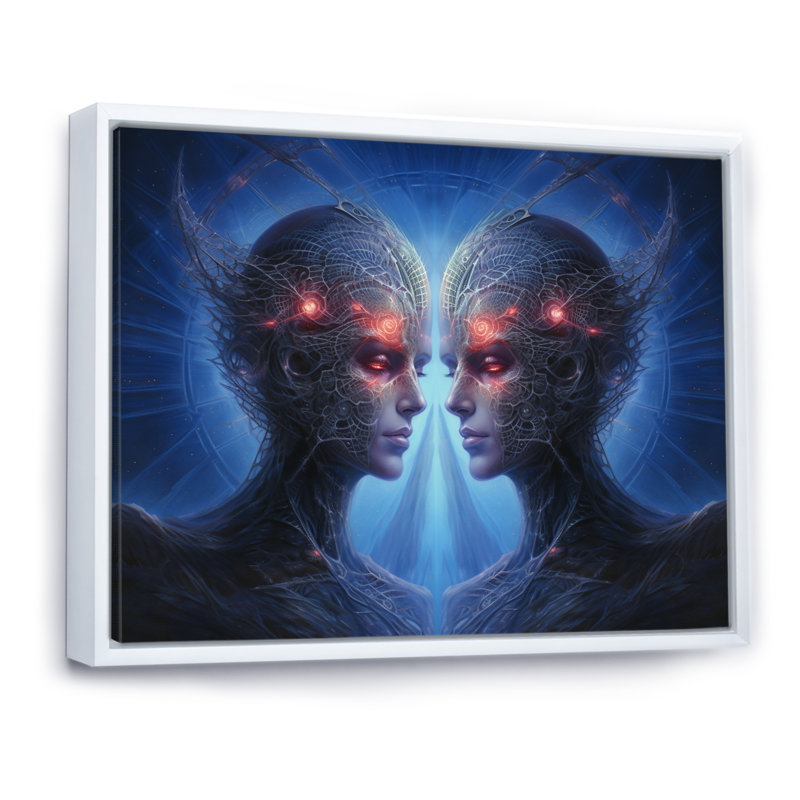 «Clairvoyant Connection», impression sur toile, H 16 po x l 32 po x P 1 po, Cadre flottant blanc