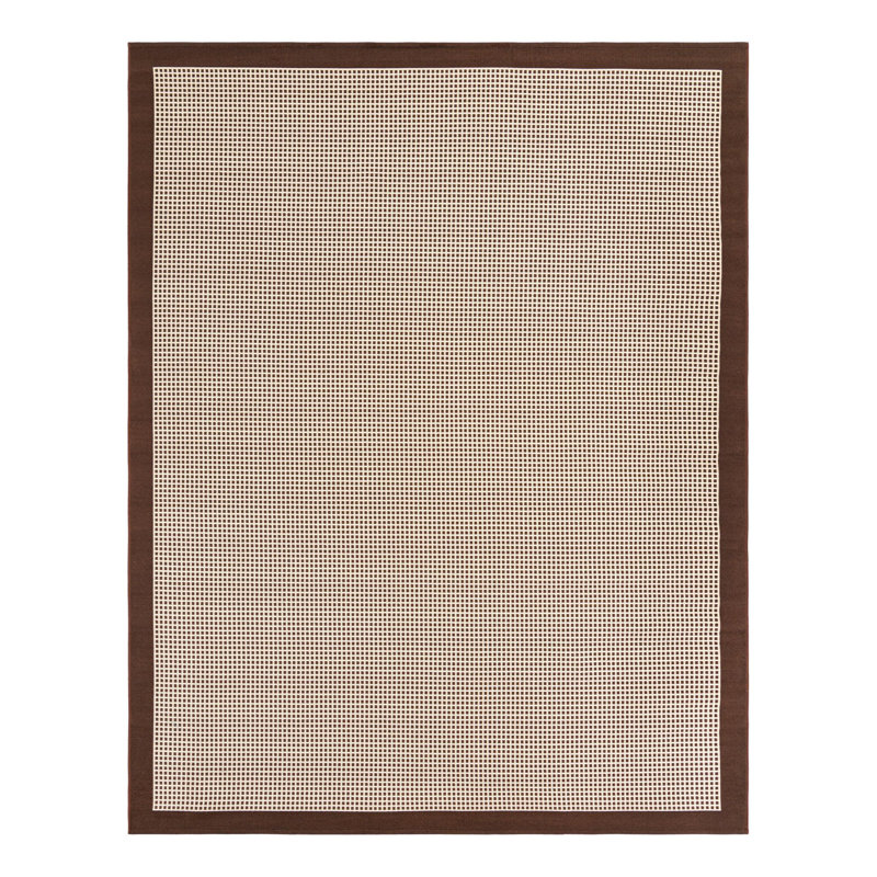 Gourlie Geometric Indoor/Outdoor Area Rug in Brown/Beige, Rectangle 7'10" x 10'