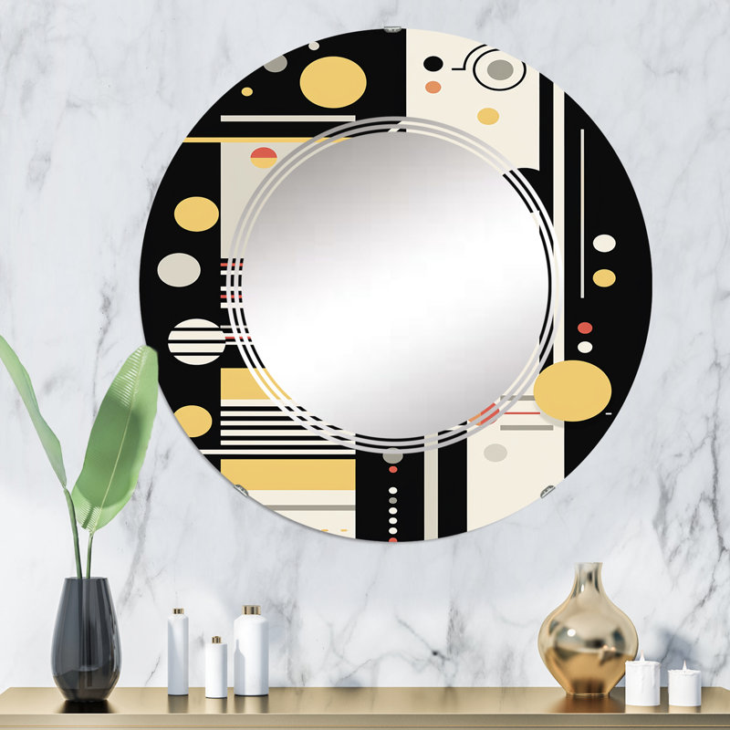 Greymont - Miroir mural moderne rond, 32 po x 32 po