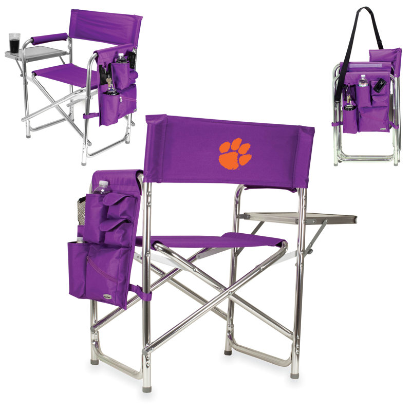 Chaise de réalisateur pliante Sports, Tigers de l'Université Clemson, Mauve