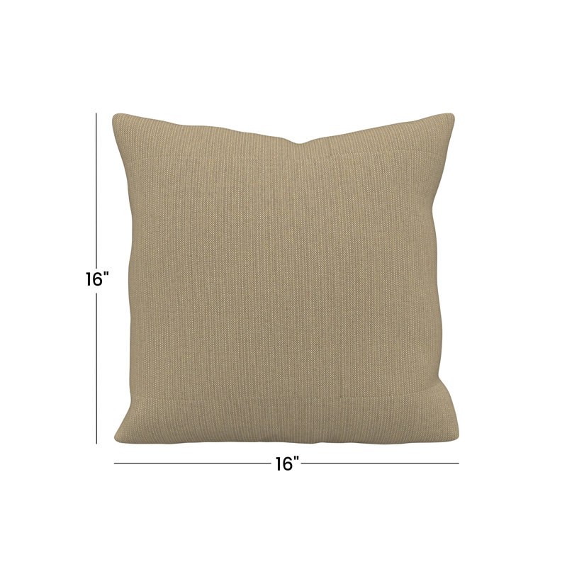 Jem Gabi Sunbrella® Indoor/Outdoor Throw Pillow, Square 16", Spectrum Mushroom Sunbrella® Plainweave