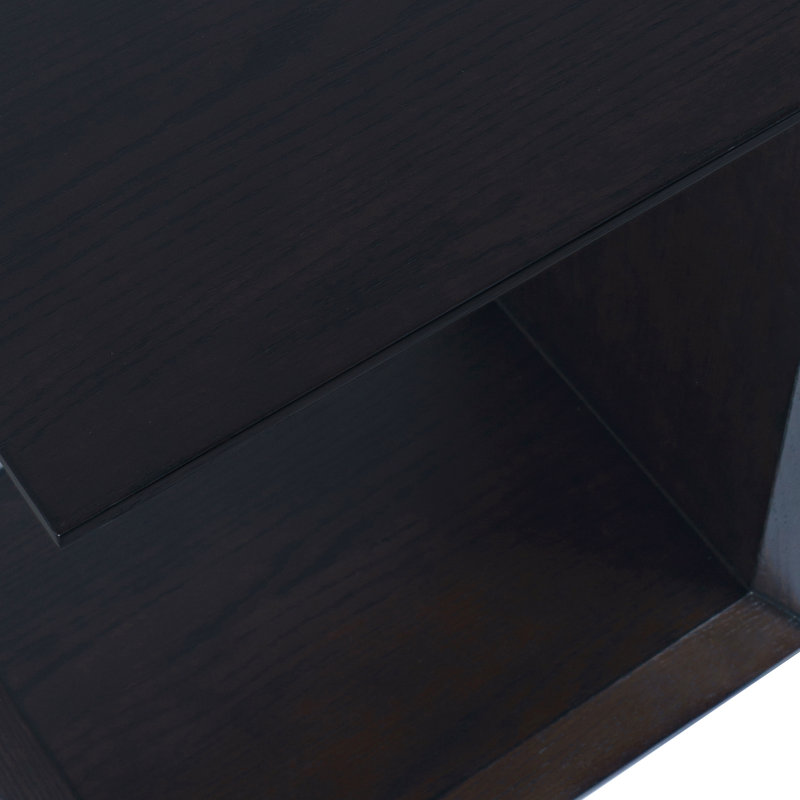 Table d'appoint en bois biseauté Bilal, Espresso