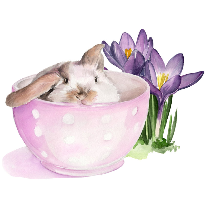 Bunny Crossing II - Wrapped Canvas Print, 30cm H x 30cm W