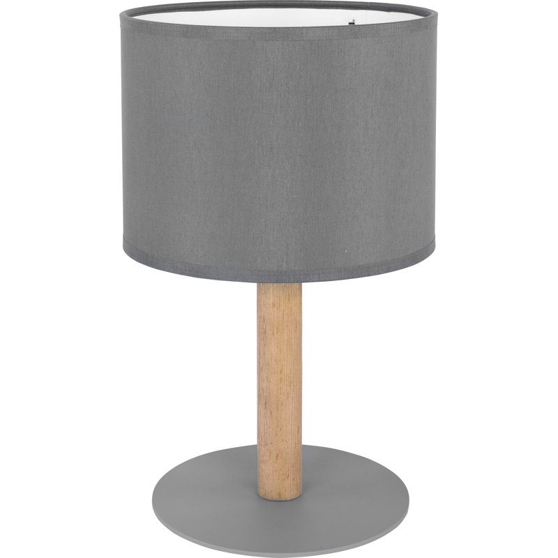 Avdi Metal Lamp, Grey/Wood, Grey