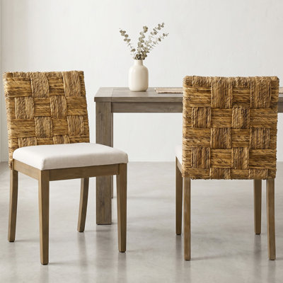 Chaise rembourrée en bois massif 17,9 po