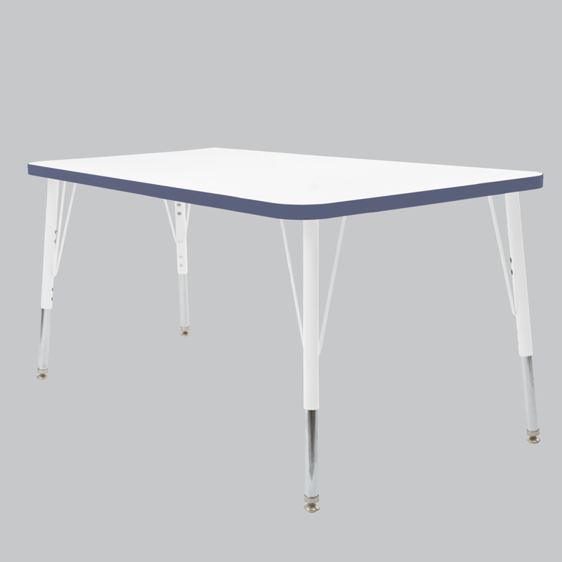 Table rectangulaire d'activités thermofusionnées avec pieds réglables et pivotants standard, H 30 po x l 30 po x P 48 po