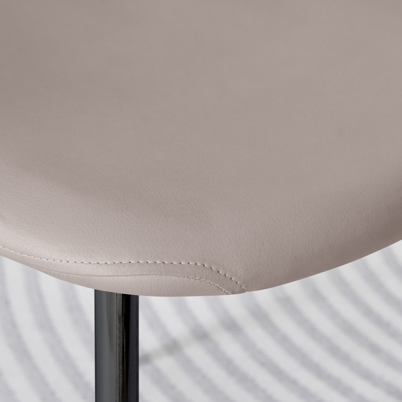 Lenworth Modern Metal and Glass Dining Table Set - Luxury Faux Leather Dining Chairs, Cappuccino/Black