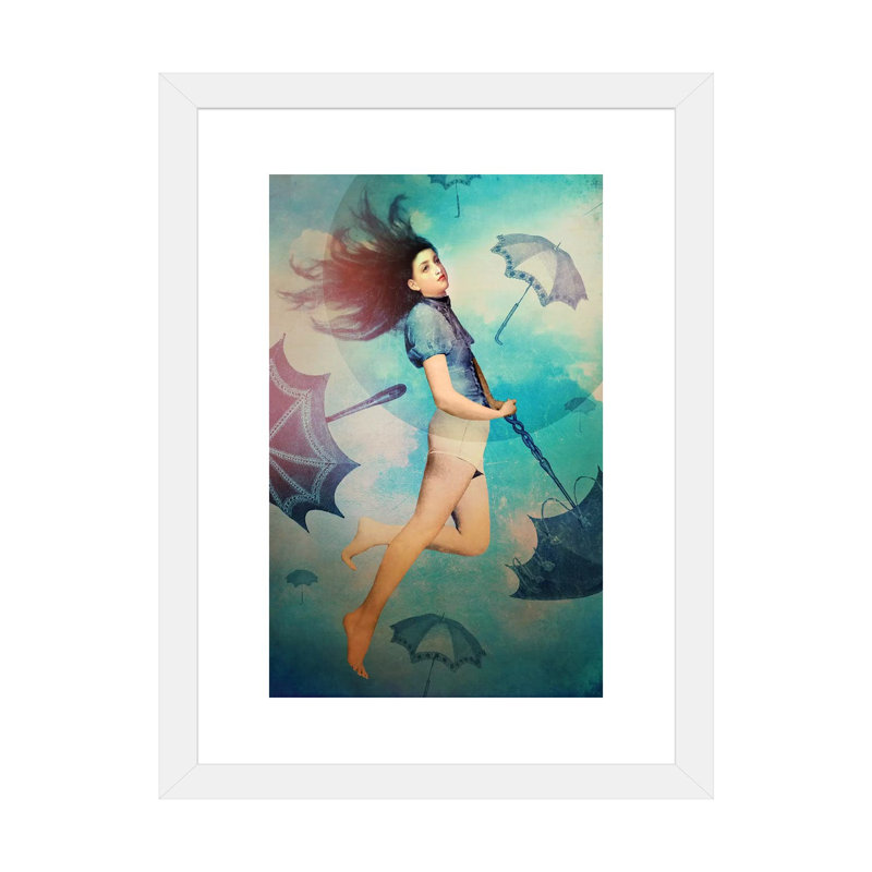 «Easy» par Catrin Welz-Stein - impression d'art graphique, H 32 po x l 24 po x P 1 po, Papier encadré blanc, Blanc